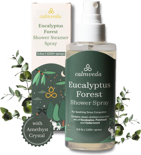 Eucalyptus Shower Spray Spa Feel - Escape to Serene Eucalyptus Forest (1200+ Sprays) | 100% Natural Essential Oil Spray, infused with FlowerBACH™ ...