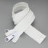 Leekayer 1PCS #10 96 Inch Heavy Duty Zipper for Sewing Separating Large Plastic Zippers White Tape with Double Pull Tab Slider, Sleeping Bag, Boat...