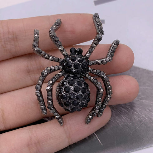SELOVO Black Crystal Rhinestone Gothic Brooch Pin (black 3)...