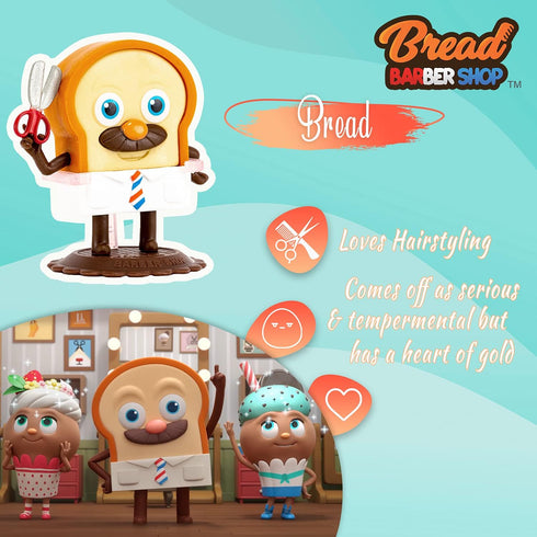Bread Barbershop Figurine Doll (Bread), Toast Character Collectibles Toys Figures, Action Figures, Unique Home Office Decor, Birthday Holidays Boy...