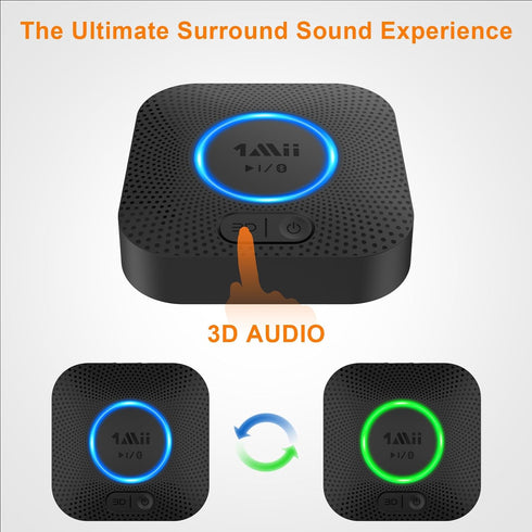 1Mii Bluetooth Receiver, HiFi Wireless Audio Adapter, Bluetooth 5.1 Receiver with 3D Surround aptX HD aptX Low Latency for Home Music Streaming St...