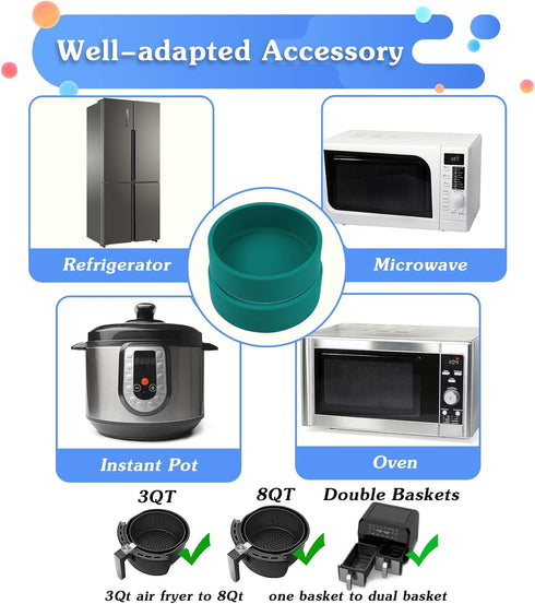 Silicone Air Fryer Egg Pan, Individual Egg Bite Maker Reusable Egg Molds, Microwave Egg Cooker, BPA Free Air Fryer Accessories, Dishwasher Safe, M...