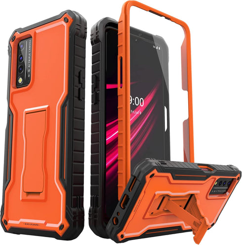 ExoGuard for T-Mobile REVVL V Plus 5G Case, Rubber Shockproof Full-Body Cover Case Built-in Screen Protector and Kickstand Compatible with T-Mobil...