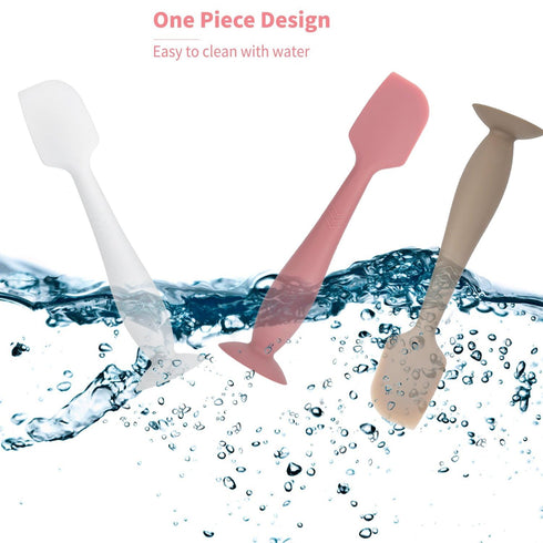 3 Pack Baby Diaper Cream Spatula Applicator, Soft Silicone Butt paste Spatula Diaper Cream Brush with Suction Cup Base (White, Red, Gray)...