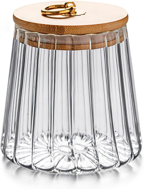 FANTESTICRYAN Glass Coffee Nuts Canister Airtight Storage Jar Petal Decorative Container with Bamboo Lid Metal Handle Easy to Grasp 700ml, 23 FL O...