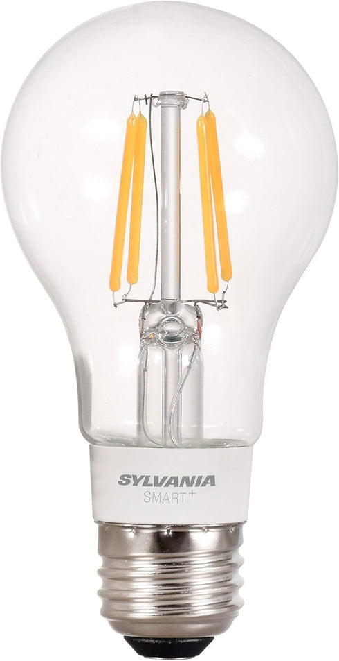 SYLVANIA SMART+ Bluetooth Clear Filament Soft White A19 LED Bulb, Compatible with Alexa, Apple HomeKit and Google Assistant, 1 pack...