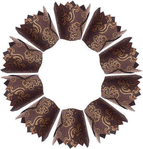 150pcs Tulip Cupcake Liners Baking Cups Muffin Liner Grease-Proof Paper Cupcake Wrappers for Wedding, Birthday Party, Standard Size (Golden Printe...