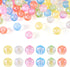 60Pcs 16mm Glow in The Dark Round Acrylic Beads 6 Colors Clear Focal Beads with Glitter Powder for Beadable Pens Keycain Crafts DIY Friendship Bra...