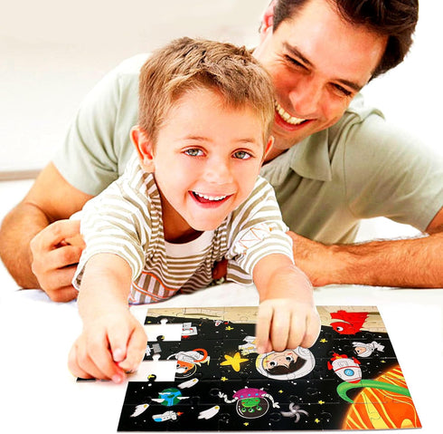 Puzzles for Kids Toddlers Ages 3-5, 36 Piece Space Jigsaw Puzzles for Children Birthday Party Favor, Learning Educational Toys for 3 4 5 6 7 8 Yea...