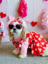 Fitwarm Valentines Day Sweet Heart Dog Dress, Dog Holiday Outfit, Dog Clothes for Small Dogs Girl, Pet Cat Apparel, Red, Pink, Small...