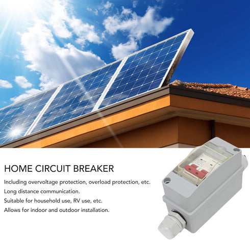 Circuit Breaker MCB 2P DC 500V 32A 1 String Input Output DC Disconnect Switch with IP65 Distribution Box (without Cable)...