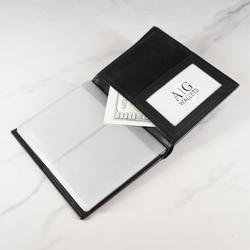 RFID Signal Blocking Leather European Hipster Wallet, Black, 5 x 4.5-Inch...