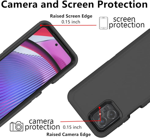 for Motorola Moto G Power 5G 2023 Case, Defender Case Heavy Duty Shockproof Dustproof 3 in 1 Rugged Protective Phone Cover for Moto G Power 5G 202...