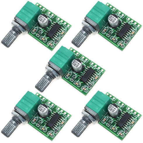 5pcs Mini PAM8403 DC 5V 2 Channel USB Digital Power Amplifier Board Module 2 * 3W Volume Control with Potentionmeter...