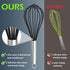 Silicone Whisk, Stainless Steel Wire Whisk Set - 3 PCS Rubber Whisks for Cooking, Non-stick Cookware, Kitchen, Balloon Egg Beater Perfect for Blen...
