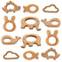 12-Pcs Baby Teether Toys,Wooden Teethers for Babies - Wooden Animal Toys, Teething Rings, Toddler Chew Toys?Baby Teething Rings and Wooden Teether...