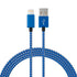 iPhone Charger Lightning Cable, 1 Pack 6 ft Blue/White Nylon Braided USB Charging High Speed Data Sync Transfer Cord Compatible with iPhone 14 13 ...
