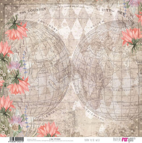 Papers For You - Scrapbooking and Craft Paper Kit | "Born To Be Wild" Collection | Includes 12 Double Sided Papers with Different Designs | Size 1...