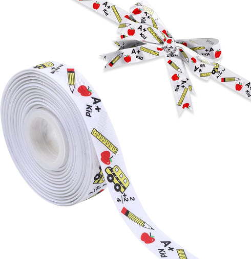 KatchOn, Back to School Ribbon for Crafts - 10 Yard | Back to School Decorations | Teacher Ribbon for Crafts | First Day Decorations | Back to Sch...
