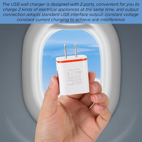 12 Pcs Fast USB Wall Charger USB Charging Block Bulk USB Charger Adapter Plug Cube 2.1A USB Wall Charger Replacement for Most Smartphones and Tabl...