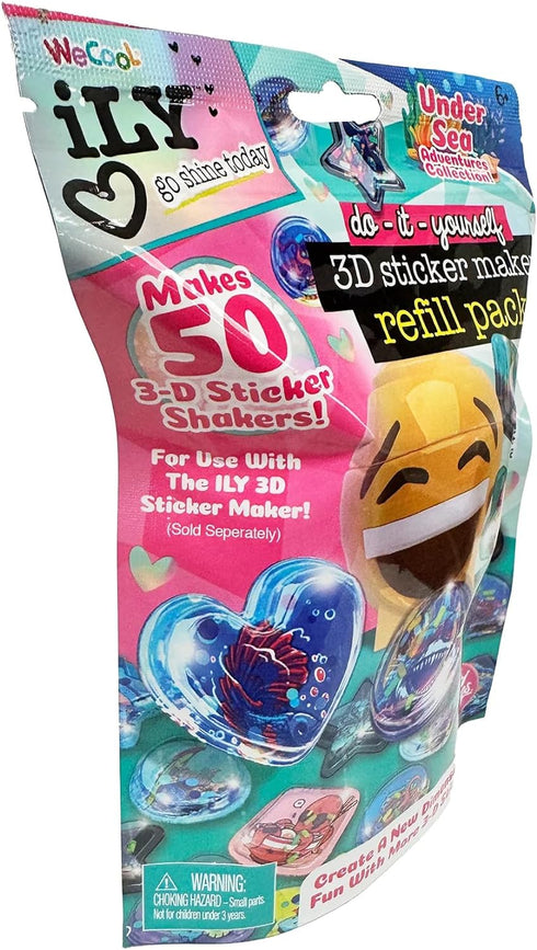 3D Sticker Maker Kit for Girls and Boys, DIY Arts and Crafts Fun for Ages 6+, Creative Toy Gift Set Includes 50+ Custom Refills- Safari Party Pack...