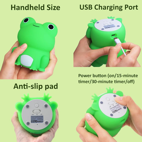 Frog Night Light, Frog Gifts for Girl, Frog Lamp Gifts Bedside Lamp for Nursery, ABS+SIL, Touch Control, Portable and Rechargeable Dimmable, Birth...