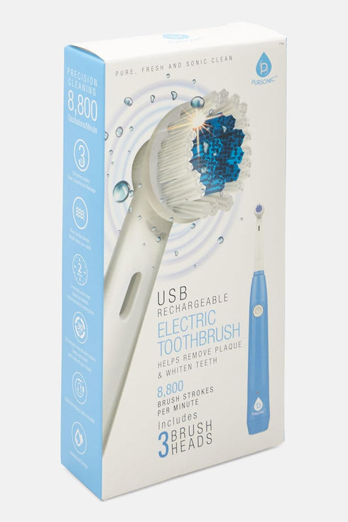 Pursonic Rotary Toothbrush, USB Rechargeable Electric Toothbrush, 3 Brush Heads – Sonic Toothbrush with 8,800 Oscillations/Minute and 3 Cleaning M...