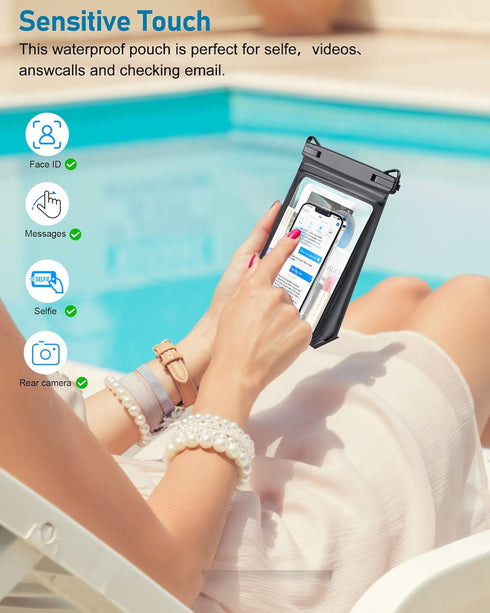 Large Waterproof Phone Pouch, Floating Dry Bag for iPhone 14 13 12 11 Pro Max Galaxy S22 S21 Large Capacity Waterproof Bag Sunscreen Glasses Stora...