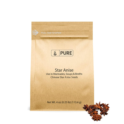 Pure Original Ingredients Star Anise (4 oz) Teas & Baking, Chinese Star Anise, Licorice-Like Flavor...