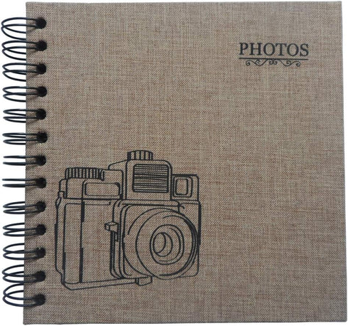 Enyuwlcm Linen Hardcover Small Scrapbook with Black Pages 4 x 6 Handmade Photo Album DIY Album Book Suitable for School Kids Boy 40 Pages Coffee...