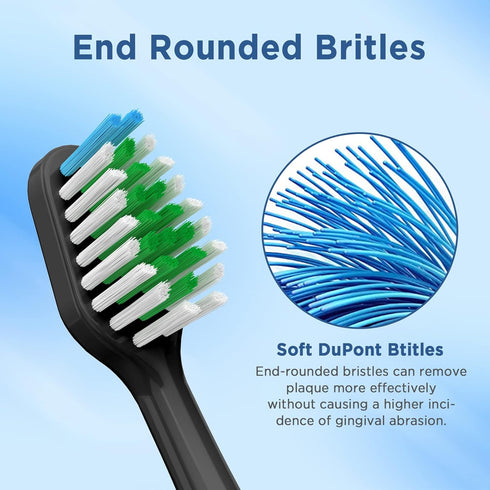 Replacement Toothbrush Heads for Waterpik Complete Care 5.0/9.0 (CC-01/WP-862), with Covers, 4 Count, Black...