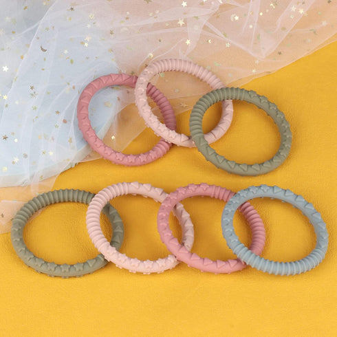 Silicone Teether Bracelet, Soft Silicone Teether Rings with Organic Featuring Multiple Raised Textures to Soothe Gums, Food Grade Silicone, BPA & ...
