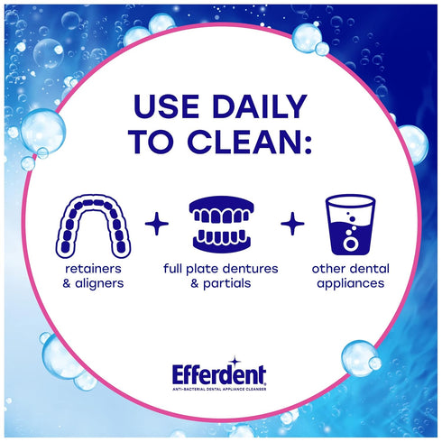 Efferdent Retainer Cleaning Tablets, Denture Cleanser Tablets for Dental Appliances, Complete Clean, 102 Tablets...