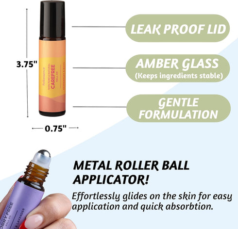Folkulture Essential Oil Roller Oil Set of 3, Natural Roll On Blends, Peppermint Essential Oil Roll on Gifts for Women and Men, Mandarin, Patchoul...