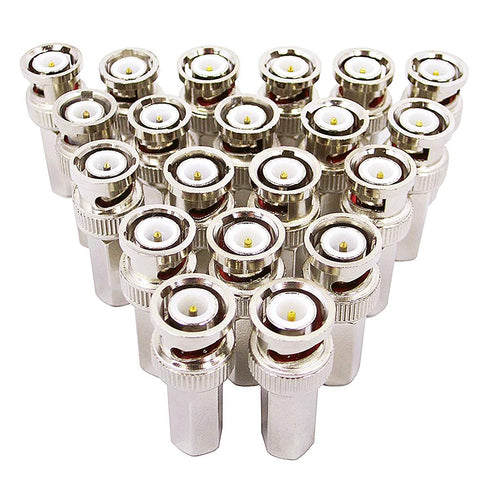20PCS BNC Male Twist-on Coax Coaxial RG59 Connector for CCTV Security Camera...