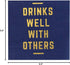 X&O Paper Goods Blue ''Drinks Well With Others'' Paper Cocktail Napkins, 20pc, 5.5'' x 5.5''...
