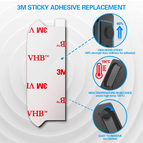 8PCS Sticky Adhesive Replacement for Pops Wallet Plus & Wallet Base, Very High Bond Stickiness 3M VHB Double Sided Pads for Socket Wallet+ Case Ba...