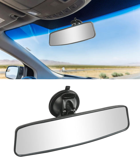Suction Cup Rear View Mirror,Anti-Glare HD Car Interior Rearview Mirror with Adjustable Suction Cup,Universal Thickened Inside Rearview Mirror, Ca...