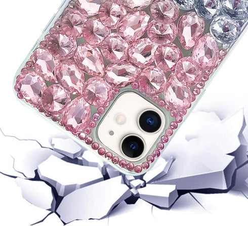 Bonitec for iPhone 11 Case 3D Glitter Sparkle Bling Case for Women Luxury Shiny Crystal Rhinestone Diamond Bumper Clear Rose Gems Protective Case ...