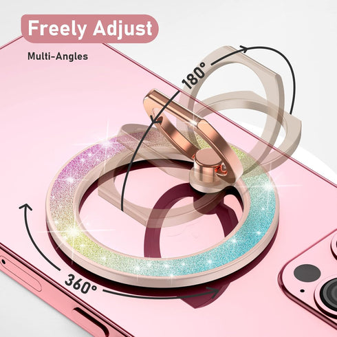Mindsky Magnetic Phone Ring Holder for iPhone 15 14 13 12 Magsafe Accessories Adjustable Finger Phone Ring Grip(Removable When Wireless Charging)(...