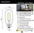 OMAYKEY 2W LED Tubular Bulb 4000K Daylight White Glow, 25W Equivalent 250LM E26 Base, Antique Edison T45 Tube Clear Glass Dimmable Chandelier Ceil...