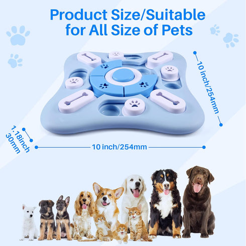 Interactive Dog Puzzle Toys for Large Medium Small Smart Dogs, Squeaky Enrichment Mentally Stimulation Toys for Training, Dog Treat Chew Toy for P...