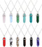 EBOOT womens 12 Pieces Hexagonal Chakra Crystal Bullet Shape Gemstone Pendant Necklaces Pointed Quartz Stone Chain Necklaces Artificial Stone with...