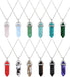 EBOOT womens 12 Pieces Hexagonal Chakra Crystal Bullet Shape Gemstone Pendant Necklaces Pointed Quartz Stone Chain Necklaces Artificial Stone with...