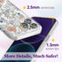 Compatible for iPhone 14 Pro Max Case Cute Aesthetic - Glitter Clear Phone Case with Camera Protector - Lovely Flowers Cover with Wrist Strap Desi...