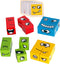 Wooden Expressions Matching Block Puzzles Building Cubes Toy Borad Games Educational Montessori Toys for Kids Ages 3 Years and Up...