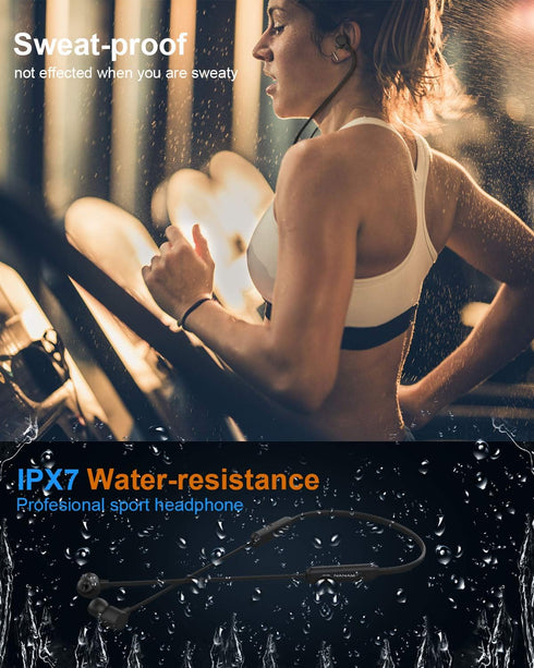 NANAMI Bluetooth Headphones Wireless Earbuds - Sports Magnetic Neckband Wireless Headsets, HiFi Stereo Deep Bass Updated Bluetooth 5.3 Earphones I...
