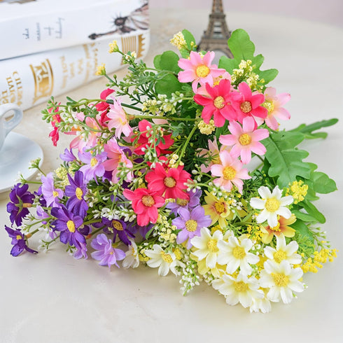 Artificial Daisy Flowers Assorted Colors Bunches of 8...