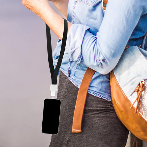 8Pcs Phone Lanyard Patch, Universal Cell Phone Fabric Canvas Patch Pad Sticker Anti-Lost Attachment Hanging Metal Ring Replacement for Smartphone ...