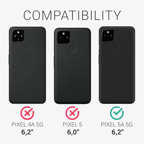 kwmobile Case Compatible with Google Pixel 5a 5G Case - Soft Slim Protective TPU Silicone Cover - Teal Matte...